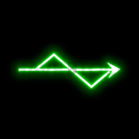 Growth Arrow Icon Green Neon Ultra Intense Glow Dark Line Icon 2025 – 8K