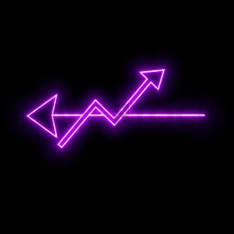 Growth Arrow Icon Purple Strong Glow Dark Line Icon 2025 – 8K