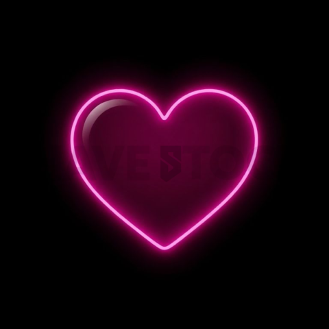 Heart Like Icon Magenta Strong Glow Dark Line Icon 2025 – 8K
