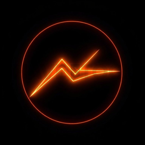Lightning Speed Icon Amber Strong Glow Dark Line Icon 2025 – 8K