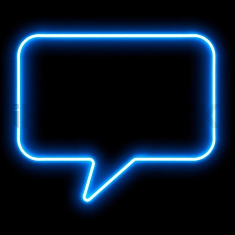 Message Bubble Icon Blue Electric Ultra Intense Glow Dark Line Icon 2025 – 8K
