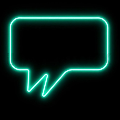 Message Bubble Icon Emerald Ultra Intense Glow Dark Line Icon 2025 – 8K
