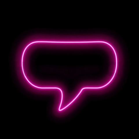 Message Bubble Icon Magenta Medium Glow Dark Line Icon 2025 – 8K