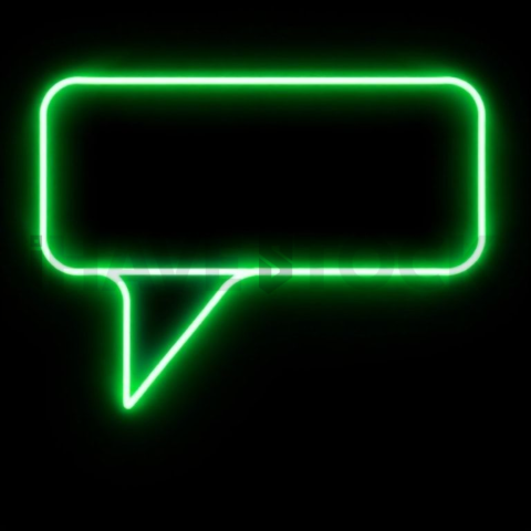 Message Bubble Icon Green Neon Medium Glow Dark Line Icon 2025 – 8K