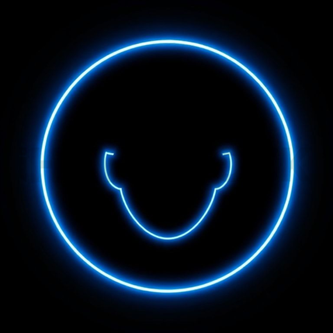 Minimal User Avatar Icon Blue Electric Strong Glow Dark Line Icon 2025 – 8K