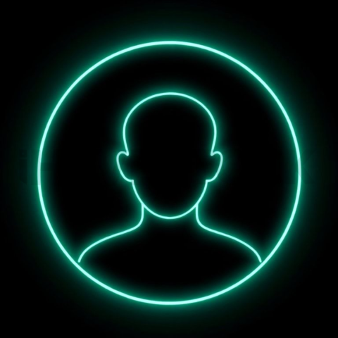 Minimal User Avatar Icon Emerald Ultra Intense Glow Dark Line Icon 2025 – 8K