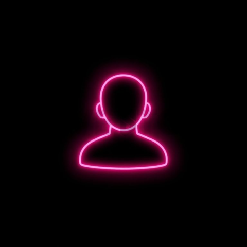 Minimal User Avatar Icon Magenta Medium Glow Dark Line Icon 2025 – 8K