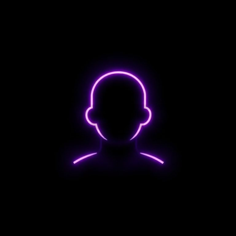Minimal User Avatar Icon Purple Subtle Glow Dark Line Icon 2025 – 8K