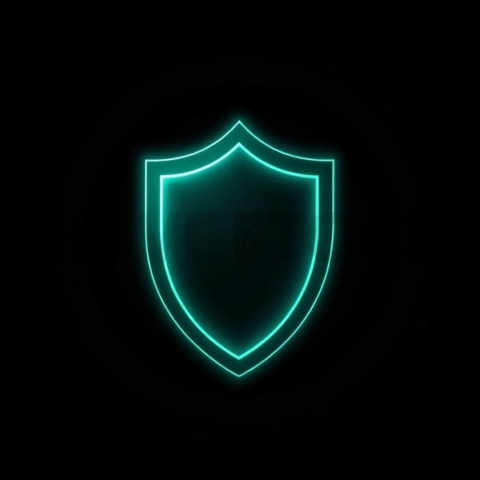 Shield Security Icon Emerald Subtle Glow Dark Line Icon 2025 – 8K
