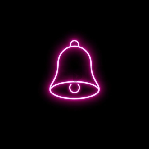 Bell Notification Icon Magenta Strong Glow Dark Line Icon 2025 – 8K