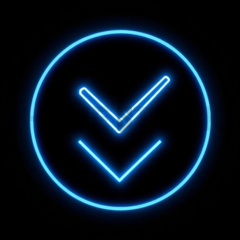 Checkmark Success Icon Blue Electric Medium Glow Dark Line Icon 2025 – 8K