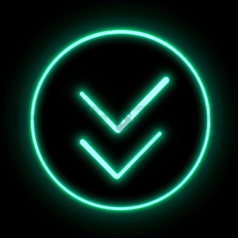 Checkmark Success Icon Emerald Ultra Intense Glow Dark Line Icon 2025 – 8K