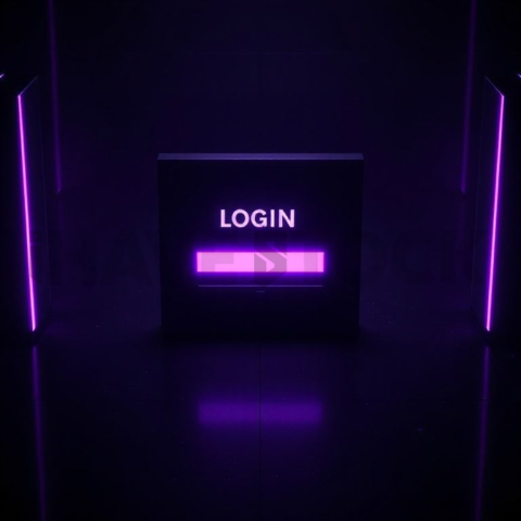 Minimal Dark Login Form Ui Purple Glow 2025 – 8K Minimal Black UI Mockup
