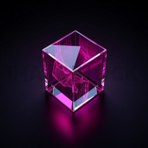 Minimalism Glassmorphism Block Magenta Glow 2025 – 8K Minimal Black UI Mockup