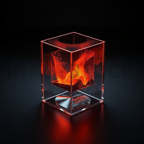 Minimalism Glassmorphism Block Orange Fire Glow 2025 – 8K Minimal Black UI Mockup