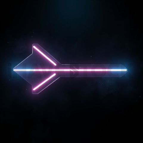 Neon Arrow Directional Icon Cyan Glow 2025 – 8K Minimal Black UI Mockup