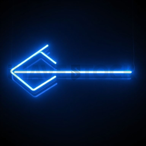 Neon Arrow Directional Icon Blue Electric Glow 2025 – 8K Minimal Black UI Mockup