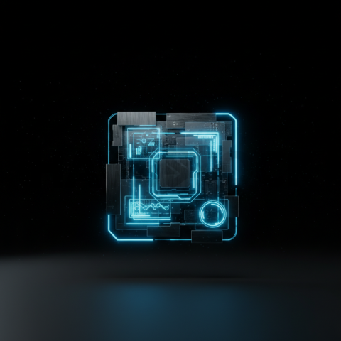 3D Holographic Dashboard Widget Cyan Glow 2025 – 8K Minimal Black UI Mockup