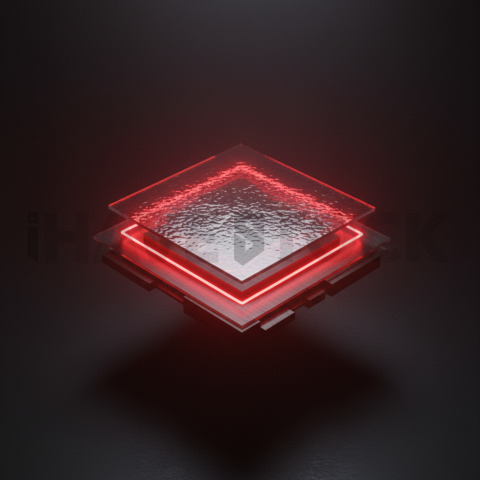 Abstract Floating UI Plate Red Glow 2025 – 8K Minimal Black UI Mockup