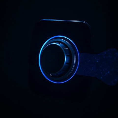 Dark Interface Toggle Switch Blue Electric Glow 2025 – 8K Minimal Black UI Mockup