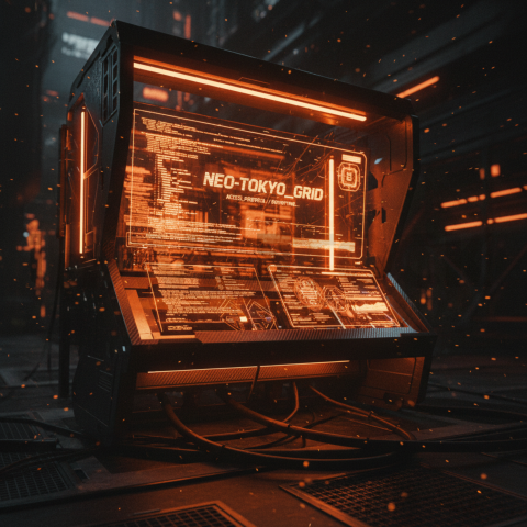 Cyberpunk Dark Terminal Code Mockup Orange Fire Glow 2025 – 8K Minimal Black UI Mockup