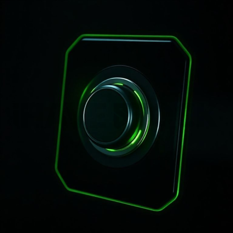 Dark Interface Toggle Switch Green Neon Glow 2025 – 8K Minimal Black UI Mockup