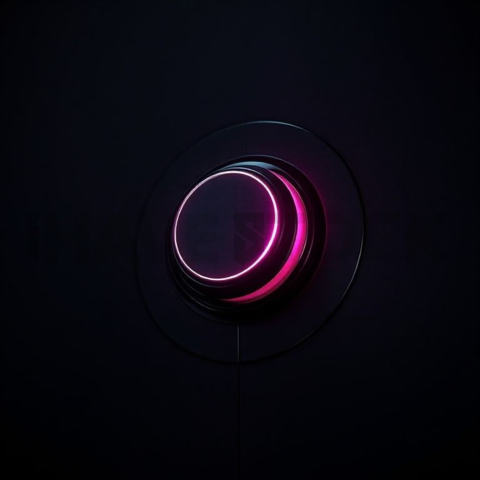 Dark Interface Toggle Switch Magenta Glow 2025 – 8K Minimal Black UI Mockup