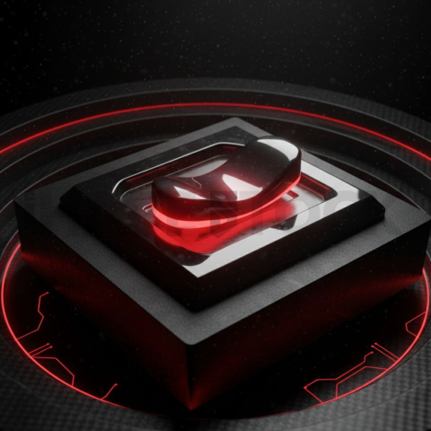 Dark Interface Toggle Switch Red Glow 2025 – 8K Minimal Black UI Mockup