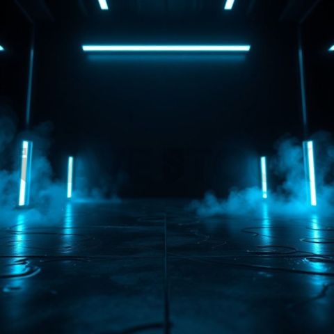 Dark Neumorphic Card Layout Cyan Glow 2025 – 8K Minimal Black UI Mockup