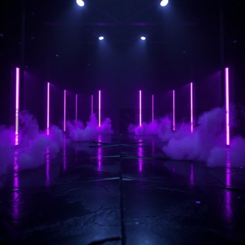 Dark Neumorphic Card Layout Purple Glow 2025 – 8K Minimal Black UI Mockup