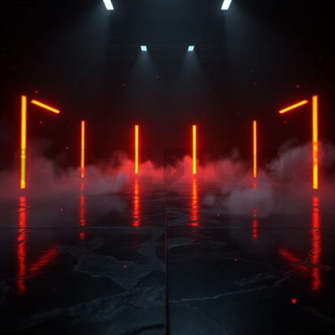 Dark Neumorphic Card Layout Orange Fire Glow 2025 – 8K Minimal Black UI Mockup