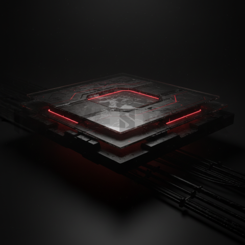 Dark Tech Panel Overlay Red Glow 2025 – 8K Minimal Black UI Mockup