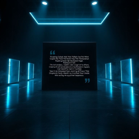 Dark Testimonial Ui Block Cyan Glow 2025 – 8K Minimal Black UI Mockup