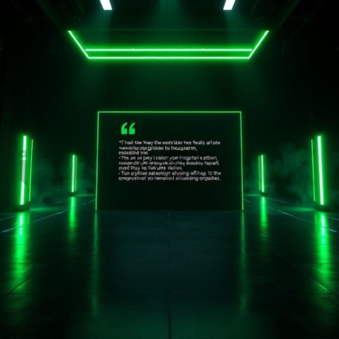 Dark Testimonial Ui Block Green Neon Glow 2025 – 8K Minimal Black UI Mockup
