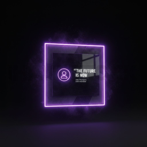 Dark Testimonial Ui Block Purple Glow 2025 – 8K Minimal Black UI Mockup