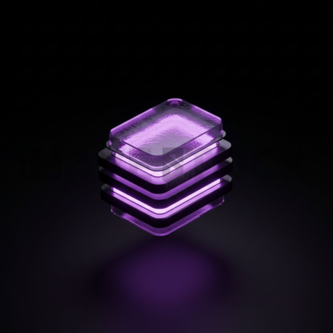 Floating Abstract UI Container Purple Glow 2025 – 8K Minimal Black UI Mockup