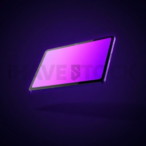 Android Tablet Mockup Neon Purple Soft Glow series 366