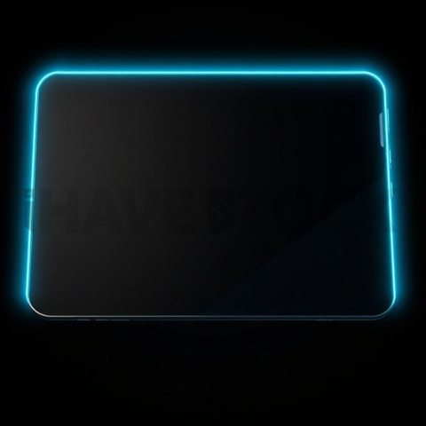 Android Tablet Mockup Neon Cyan Accent Glow series 340
