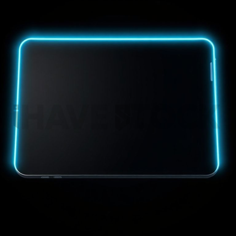 Android Tablet Mockup Neon Cyan Accent Glow series 143