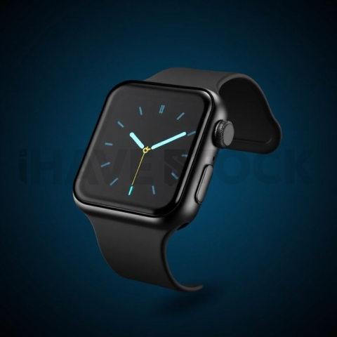Apple Watch Ultra Mockup Neon Cyan Accent Glow series 145