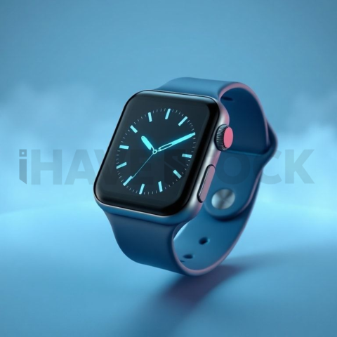 Apple Watch Ultra Mockup Neon Cyan Accent Glow series 242