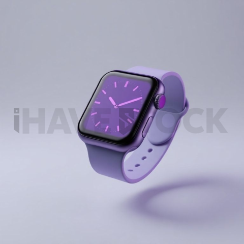 Apple Watch Ultra Mockup Neon Purple Soft Glow series 140