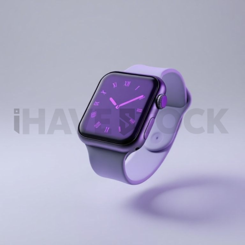 Apple Watch Ultra Mockup Neon Purple Soft Glow series 150