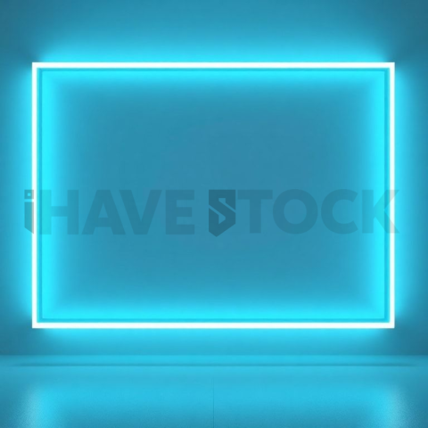 Floating Screen Frame Mockup Neon Cyan Accent Glow series 138