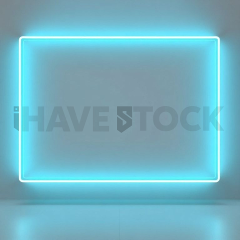Floating Screen Frame Mockup Neon Cyan Accent Glow series 11