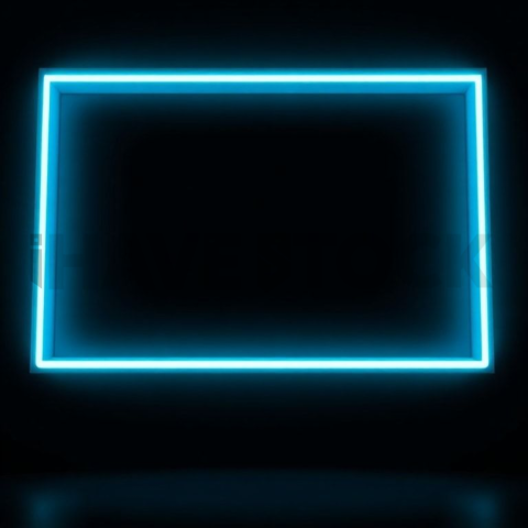 Floating Screen Frame Mockup Neon Cyan Accent Glow series 201