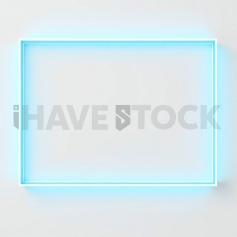 Floating Screen Frame Mockup Neon Cyan Accent Glow series 249