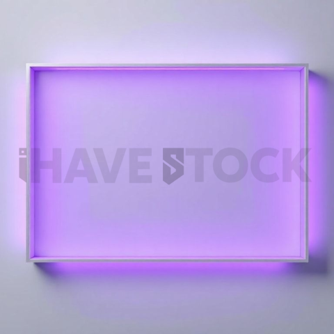 Floating Screen Frame Mockup Neon Purple Soft Glow series 97