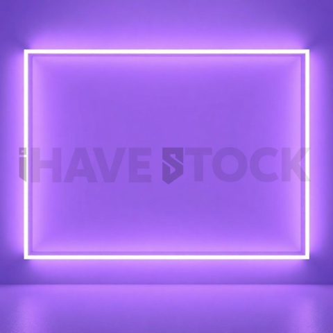 Floating Screen Frame Mockup Neon Purple Soft Glow series 128
