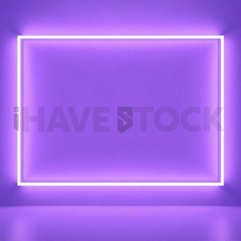 Floating Screen Frame Mockup Neon Purple Soft Glow series 383